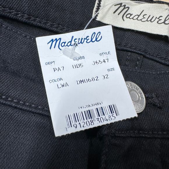 Madewell NWT 9" Mid Rise Skinny Jeans in Lunar Wash Black Size 32 Magic Pockets - Picture 6 of 12